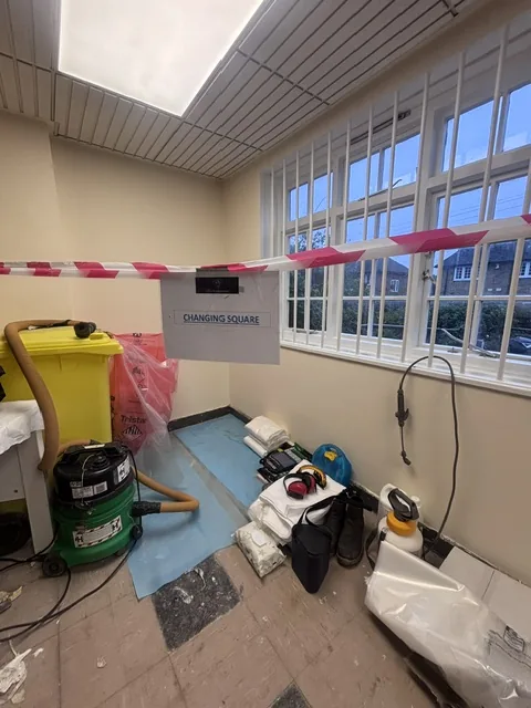 Asbestos floor tile and bitumen removal in Paddington